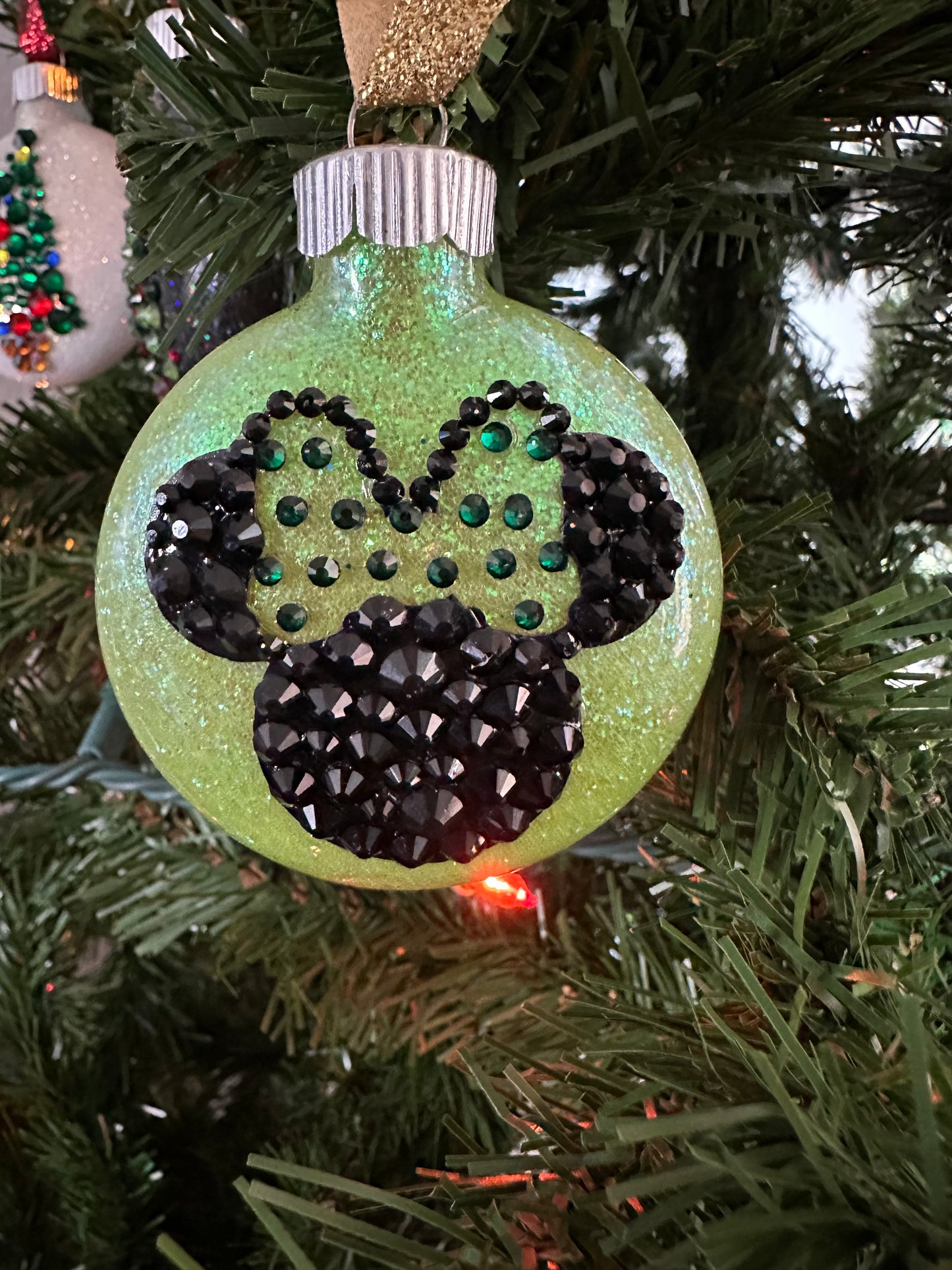 Minnie Mouse Glass Ornaments