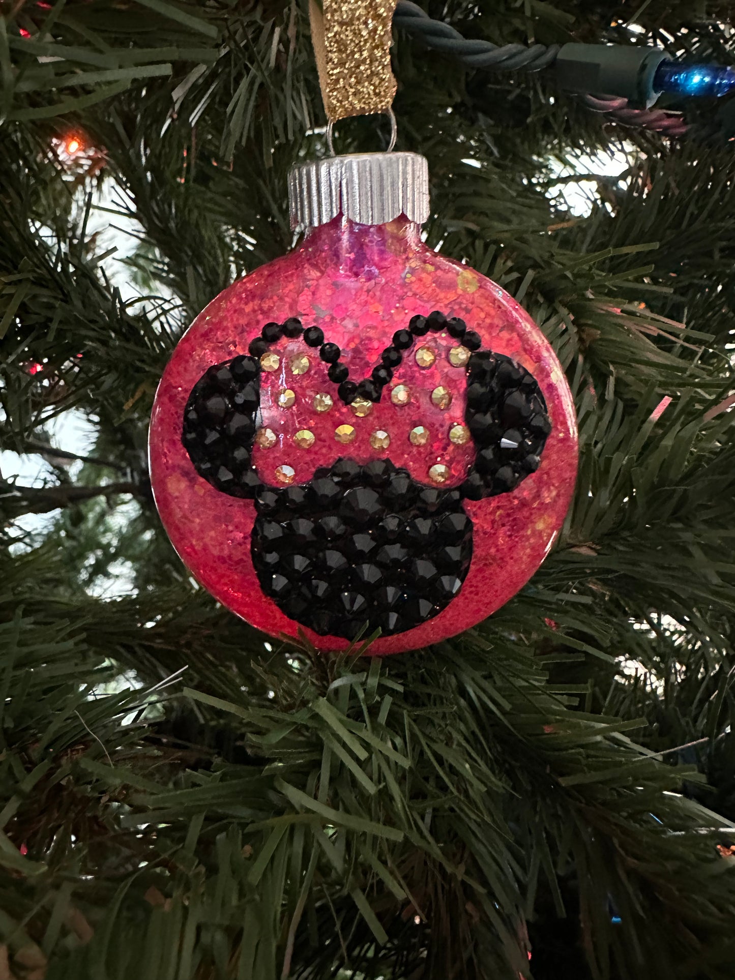 Minnie Mouse Glass Ornaments