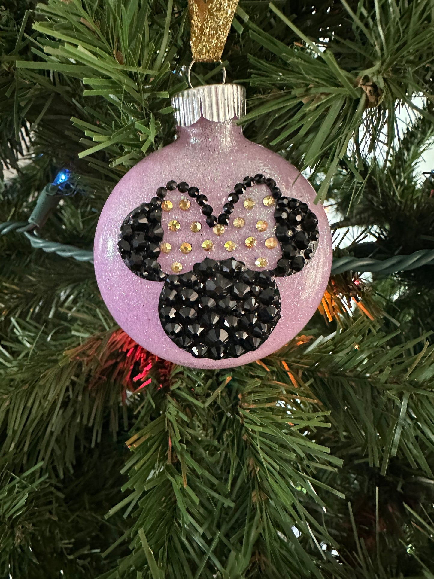 Minnie Mouse Glass Ornaments
