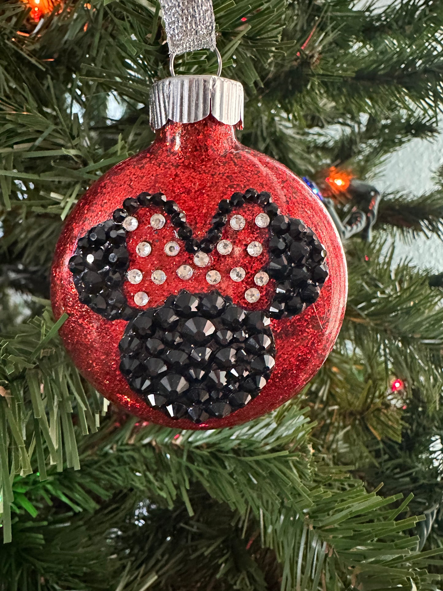 Minnie Mouse Glass Ornaments