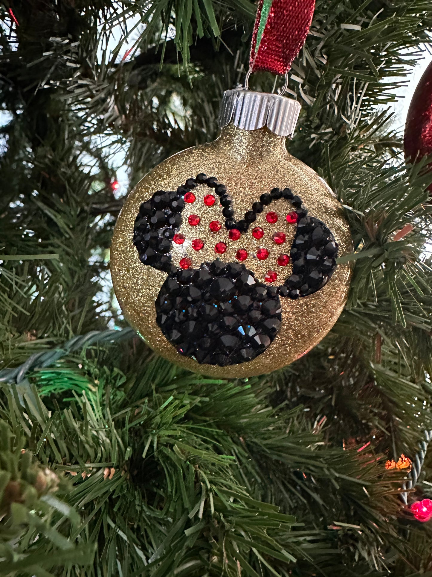 Minnie Mouse Glass Ornaments
