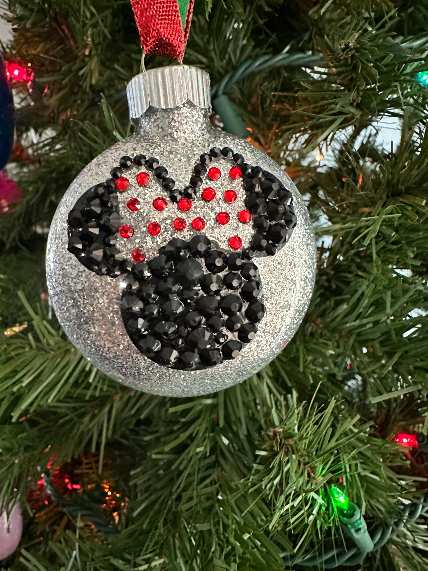 Minnie Mouse Glass Ornaments